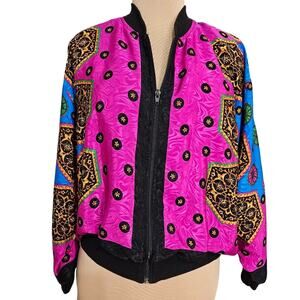 Vintage Peter‎ Popovitch Jacket Vibrant Multicolor Womens Large Artsy Colorful